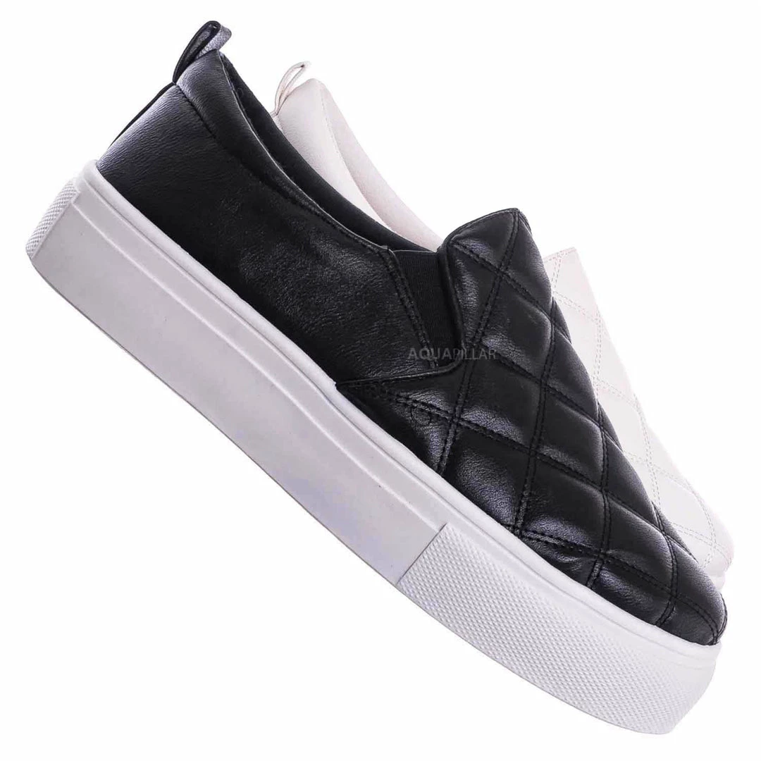 Bamboo New Story02 Flatform Quilted Sneaker -Women Matelassé Slip On Sporty Platform Loafer