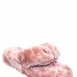 Bamboo New Warmness05 Fluffy Faux Rabbit Fur Sandal - Flatform Thong Flip Flop Slipper