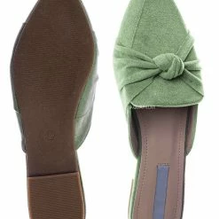 Forever Link Mules11 Knotted Pointed Toe Slides - Women's Slide In Close Toe Slipper New