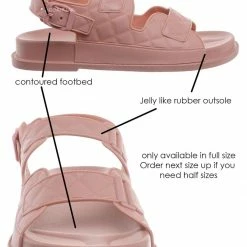 Bamboo Peach02 Molded Footbed Quilted Sandal - Womens Comfort Foam Jelly Padded Shoes New