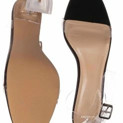 Anne Michelle Pleasure05 Clear High Heel Glass Sandal, Women Lucite Vinyl Shoe New