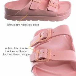 Bamboo Glee01 Lightweight Two Strap Molded Footbed -Flexible EVA Jelly Slide In Sandal