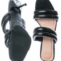 Anne Michelle Sharpen17 High Heel Puffy Slide Sandal - Women Stiletto Bubble Padded Slippers New