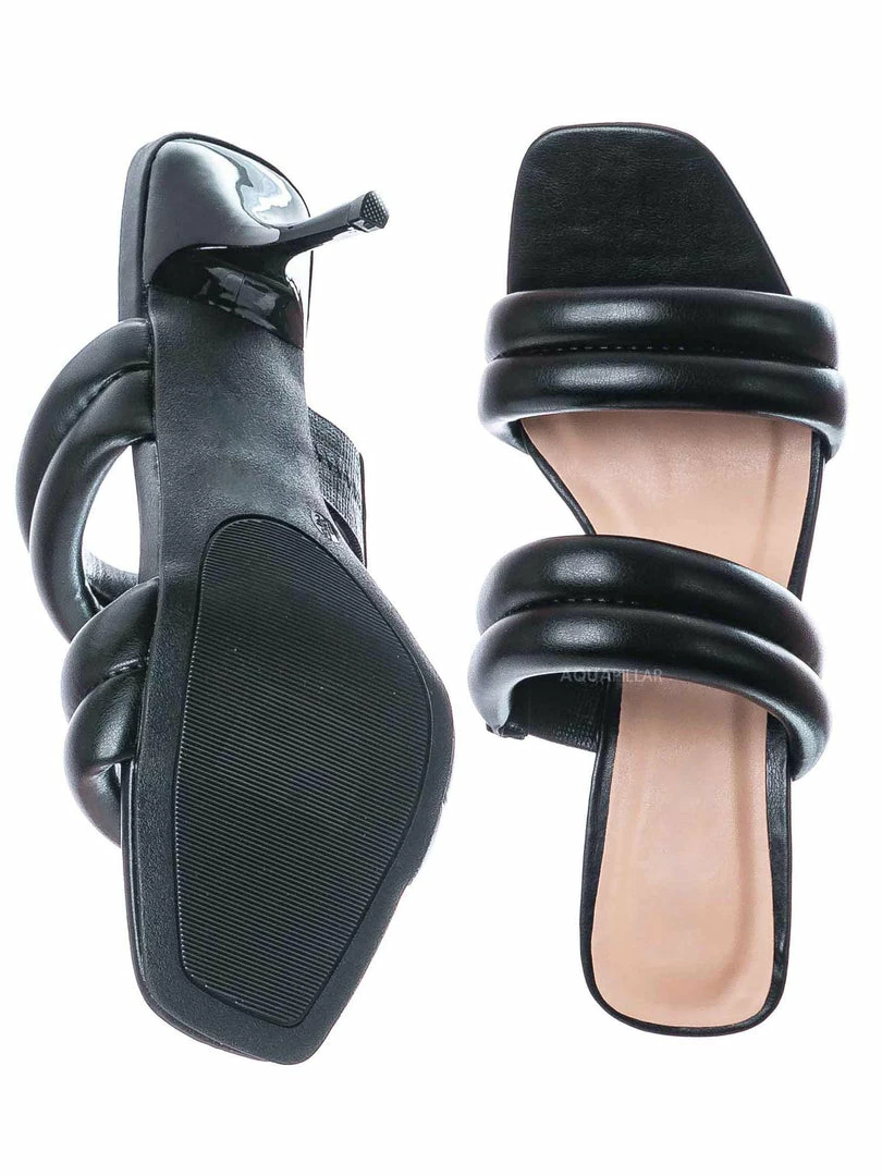 Anne Michelle Sharpen17 High Heel Puffy Slide Sandal - Women Stiletto Bubble Padded Slippers New