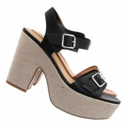 Bamboo Special05 Retro Raffia Woven Clog - Wrapped Sculpted Chunky Block Heel Platform New