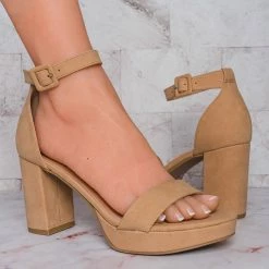 Delicious New Century Chunky Block Heel Sandal, Women Two Piece Dress Shoes