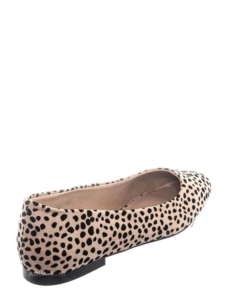 Bamboo New Sweep01 Square Toe Ballet Flats - Womens Solid & Cheetah Ballerina Padded Shoes