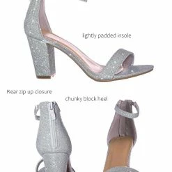 Top Moda Hannah1 Chunky Heel Two Piece Sandal - Women Evening Open Toe Dress Shoes New