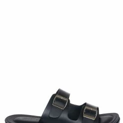 Soda GainS Flexible Footbed RubberSlide, Double Buckle Slip On Sandal