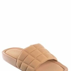 Forever Link New Comex16 Boho Quilted Padded Sandal - Women Slide Molded Footbed Slipper Sandal