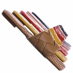 Forever Link Padded18 Wide Woven Slide Sandal - Womens Elongated Open Square Toe Slipper Mule New