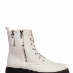 Forever Link Atlantic06 Double Zipper Lace Up Combat Bootie New