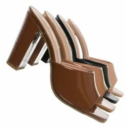 Top Moda Pita5 Block Heel Slip On Mule - Women Slide In Slipper Shoes