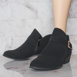 Aquapillar Gary10 Low Block Heel Ankle Bootie, Women Country Dress Boots New