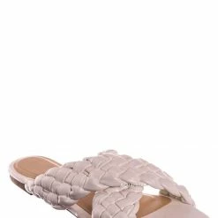 Bamboo Kick61 Thick Braided Woven Slides - Womens Open Squared Toe Slip On Mule Slipper New