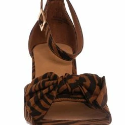 Bamboo Headline09 Womens Block Heel Bow Sandal New