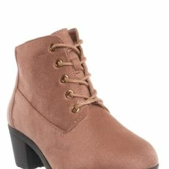 Forever Link Plus11K Girl's Block Heel Combat Ankle Bootie New