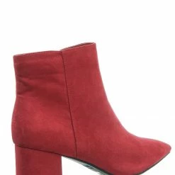 Bamboo Rapid01 Pointed Toe Block Heel Dress Bootie - Women Chunky Heel Ankle Boots
