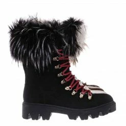 Bamboo Force11 Faux Fur Combat Boots - Fluffy Military Vegan Furry Shoes New