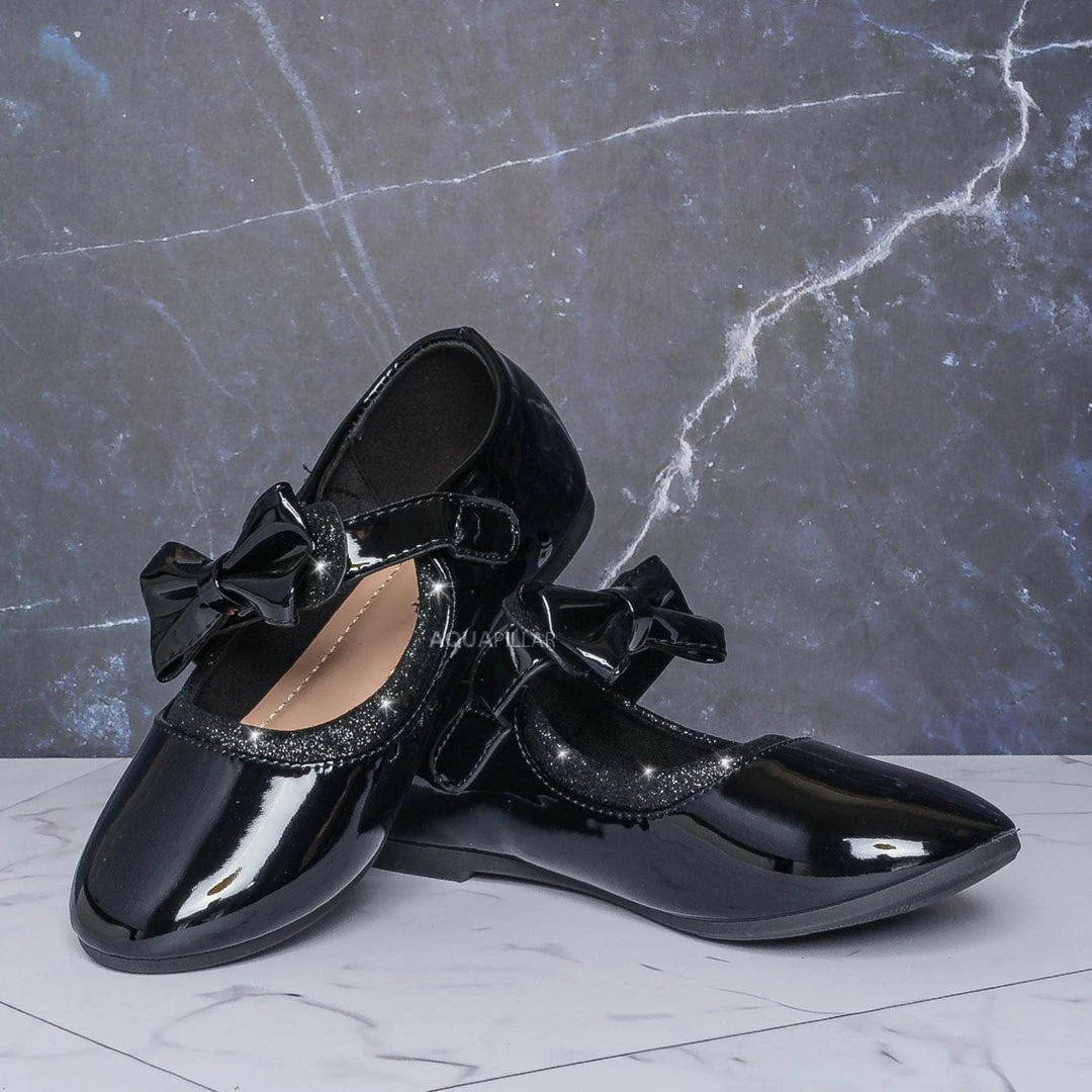 Lucky Top Hilton1K Children Flat Mary Jane, Girl Kids Cute Glitter Shoes New