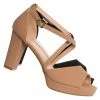 Top Moda Asia75 Cross Over Ankle Strap D'Orsay Pump - Women 3.5 Inch Block Heel Sandal
