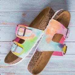 Bamboo Defeat57 Contoured Footbed Slide Sandal - Anatomical Molded Slipper Corks Shoes