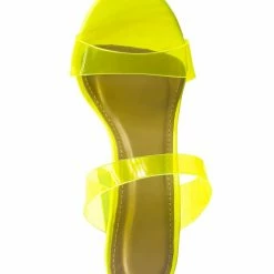 Soda Known Clear Acrylic Platform Heel Sandal - Womens Cinderella Neon Clear Slipper