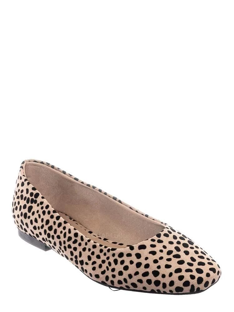 Bamboo New Sweep01 Square Toe Ballet Flats - Womens Solid & Cheetah Ballerina Padded Shoes