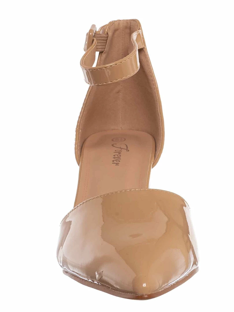 Forever Link Nataly01 Low Block Heel D'Orsay Pump - Pointed Toe Two Piece Office Dress Shoes New