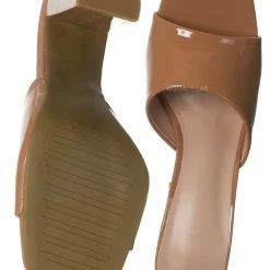 Top Moda Pita5 Block Heel Slip On Mule - Women Slide In Slipper Shoes
