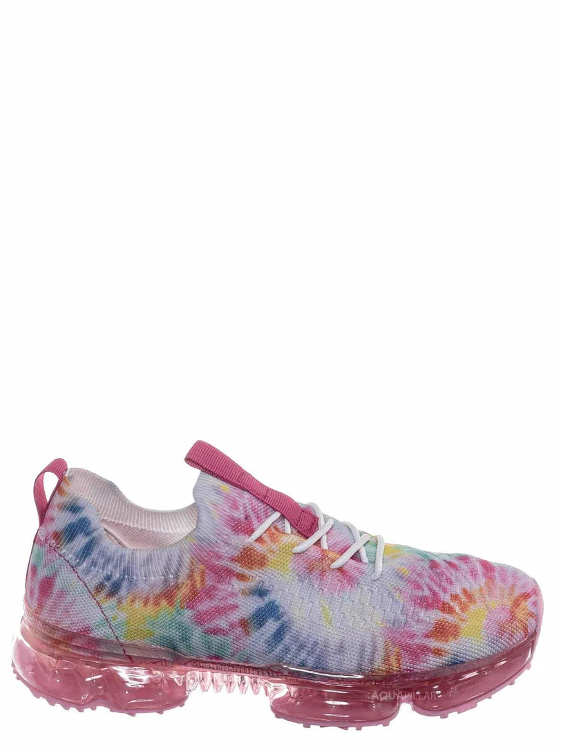 Forever Link Flow19 Stretch Elastic Mesh Sneaker - Festival Lace Up Rubber Air Bubble Cushion