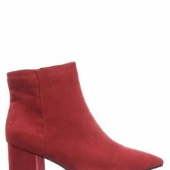 Bamboo Rapid01 Pointed Toe Block Heel Dress Bootie - Women Chunky Heel Ankle Boots