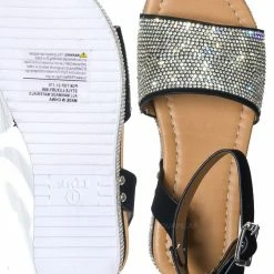 Forever Link New Luxury96K Kids Rhinestone Glitter Flatform Sandal - Little Girl Crystal Platform