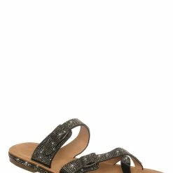 Top Moda Tyson38 Rhinestone Crystal Bendable Slipper Sandal, Women Summer Slides New