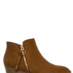 Top Moda Zandra26 Tassel Block Heel Bootie - Women Ankle Boots New