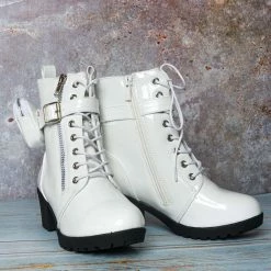 Forever Link New Access39K Childrens Utility Pouch Combat Boots - Girls Shoes