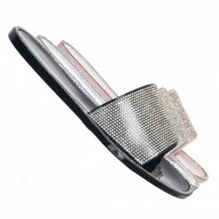 Wild Diva Jacelyn01 Rhinestone Crystal Jelly Slides - Womens Bling Embroidered Sandals