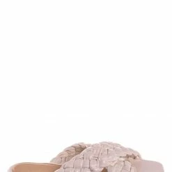 Bamboo Kick61 Thick Braided Woven Slides - Womens Open Squared Toe Slip On Mule Slipper New