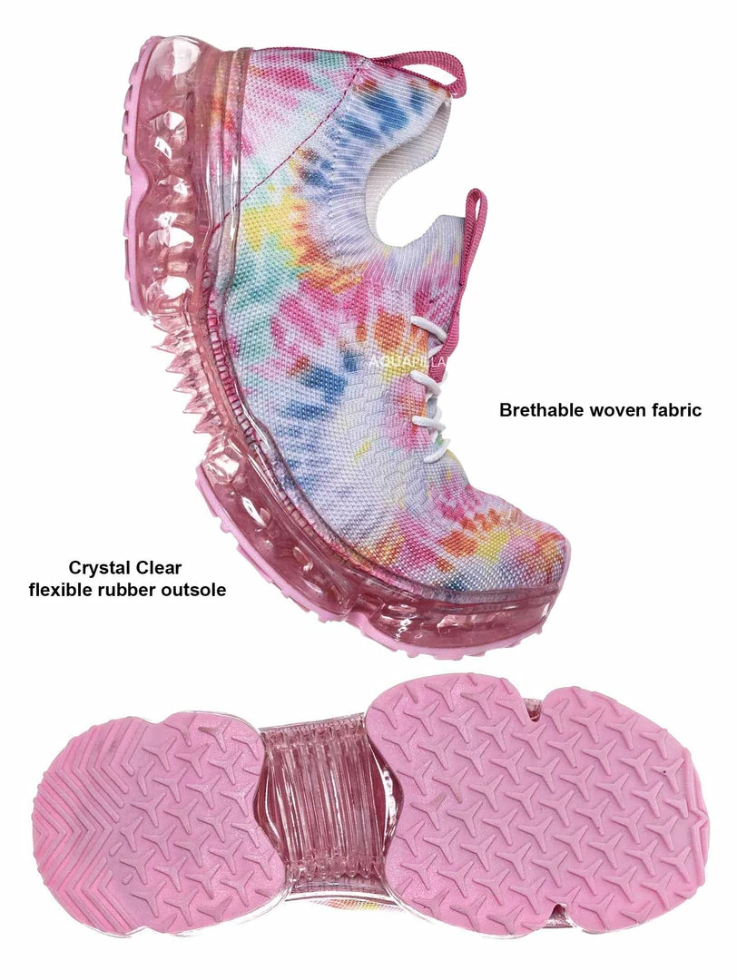 Forever Link Flow19 Stretch Elastic Mesh Sneaker - Festival Lace Up Rubber Air Bubble Cushion