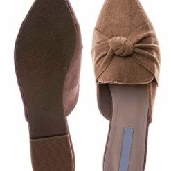 Forever Link Mules11 Knotted Pointed Toe Slides - Women's Slide In Close Toe Slipper New