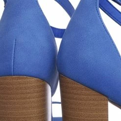 Delicious ShinerD Block Heel Ankle Strap Sandal 4 Inch High, Women Thin Strappy Formal Open Toe Minimalist Chunky Dress Shoes New