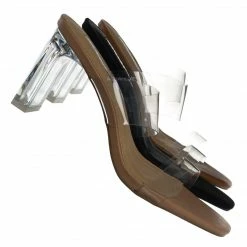Liliana Aura1 Clear Lucite Slide In Mule - Women Glass Slipper