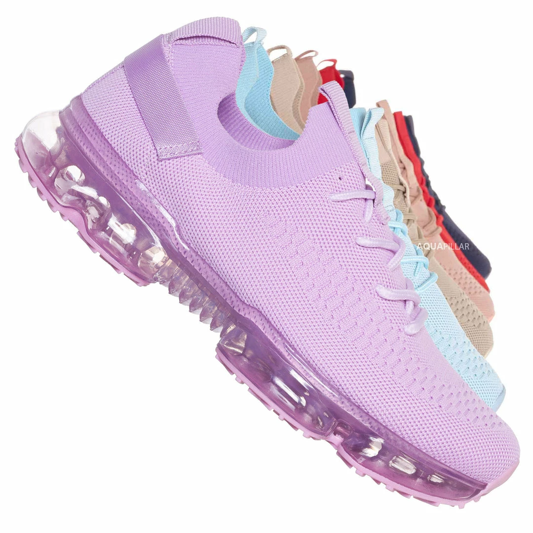 Forever Link Flow19 Stretch Elastic Mesh Sneaker - Festival Lace Up Rubber Air Bubble Cushion