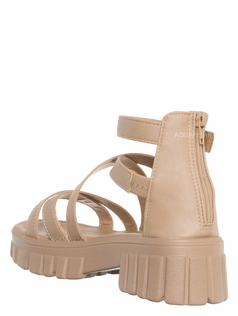 Bamboo New Benefit10 Sporty Lug-Sole Footbed Sandal, Women Flatform Gladiator Shoe