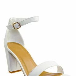 Bamboo Striking01 Retro Chunky Block Heel Sandal - Womens Open Toe Two Piece Dress Shoe
