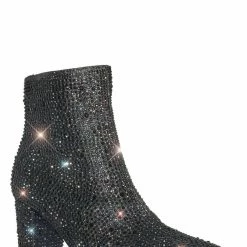 Forever Link Iceberg12 Rhinestone Crystal Disco Booties, Women Gogo Heel Boots New
