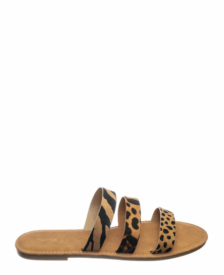 Sunny Feet Waterfront70 3 Strap Open Toe Slide In Sandal - Women Color Block Slippers