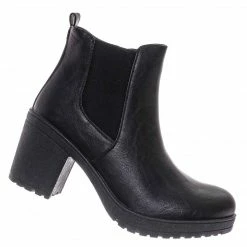 Bamboo Status50 Block Heel Chelsea Boot - Chunky Block Heel Zip Up Ankle Bootie New