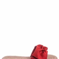 Bamboo Athena12 Espadrille Woven Knotted Bow Slides - Jute Rope Weaved Slip On Sandal