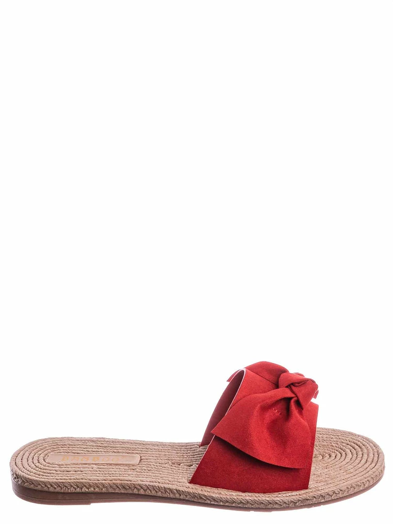 Bamboo Athena12 Espadrille Woven Knotted Bow Slides - Jute Rope Weaved Slip On Sandal